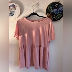 Pink Peplum / Babydoll Women's Top